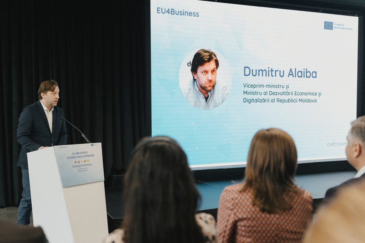 EU4Business: Connecting Companies (@eu4bcc) on Twitter photo Moldova's Minister of Economic Development and Digitalization, <a href="/dumitru_alaiba/">Dumitru Alaiba</a>, emphasized, during the #EU4BCC #ClosingConference the government's efforts to boost exports to the #EU and announced new initiatives to support local #businesses and foster growth. Moldova's Minister of Economic Development and Digitalization, <a href="/dumitru_alaiba/">Dumitru Alaiba</a>, emphasized, during the #EU4BCC #ClosingConference the government's efforts to boost exports to the #EU and announced new initiatives to support local #businesses and foster growth.
