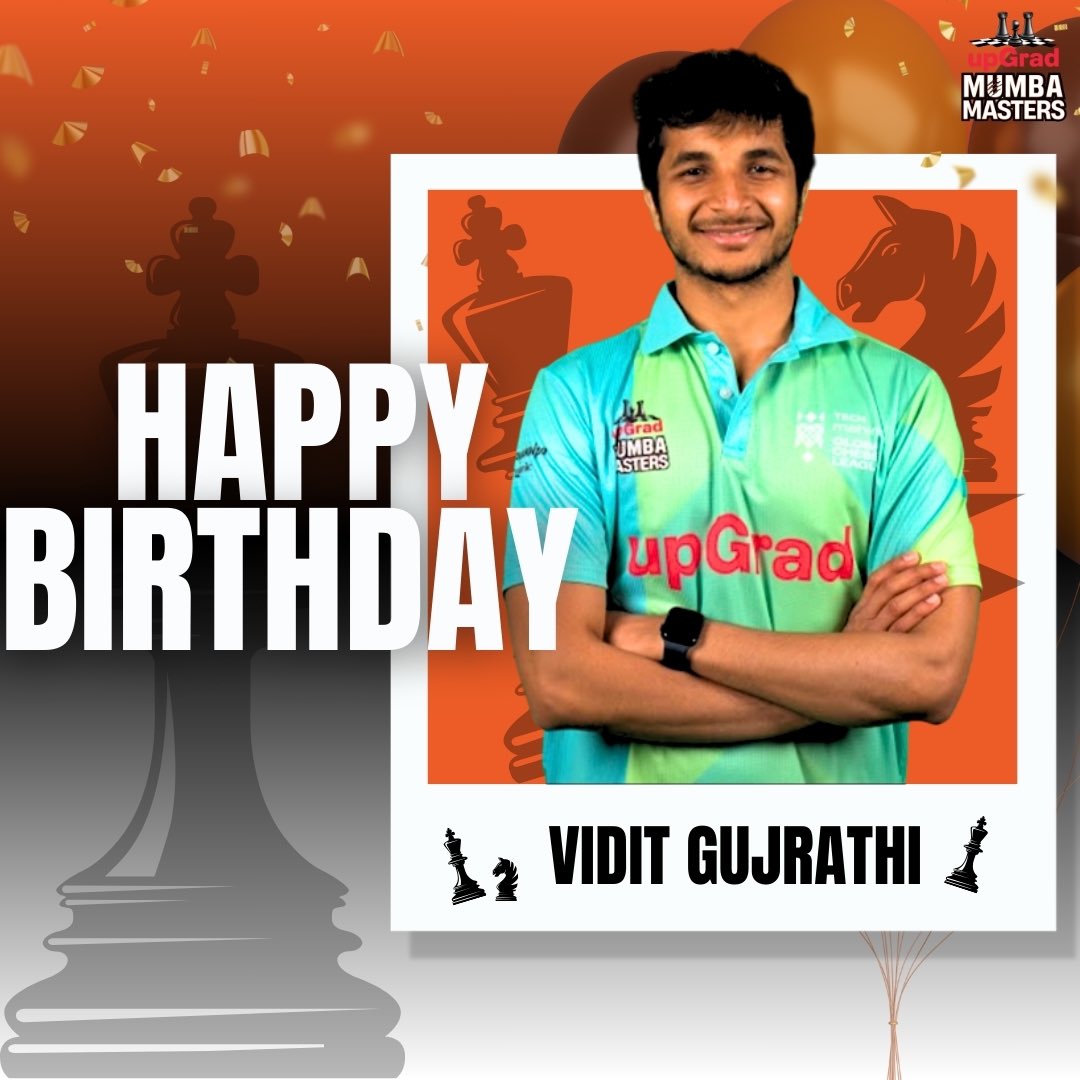 umumba's tweet image. मंडळी, join us in wishing our tactical genius GM Vidit Gujrathi a very happy birthday 🎂
Here's to another year of victories, incredible moves and checkmates💚♟️
#upGradMumbaMasters | #आमचीMumba | @viditchess