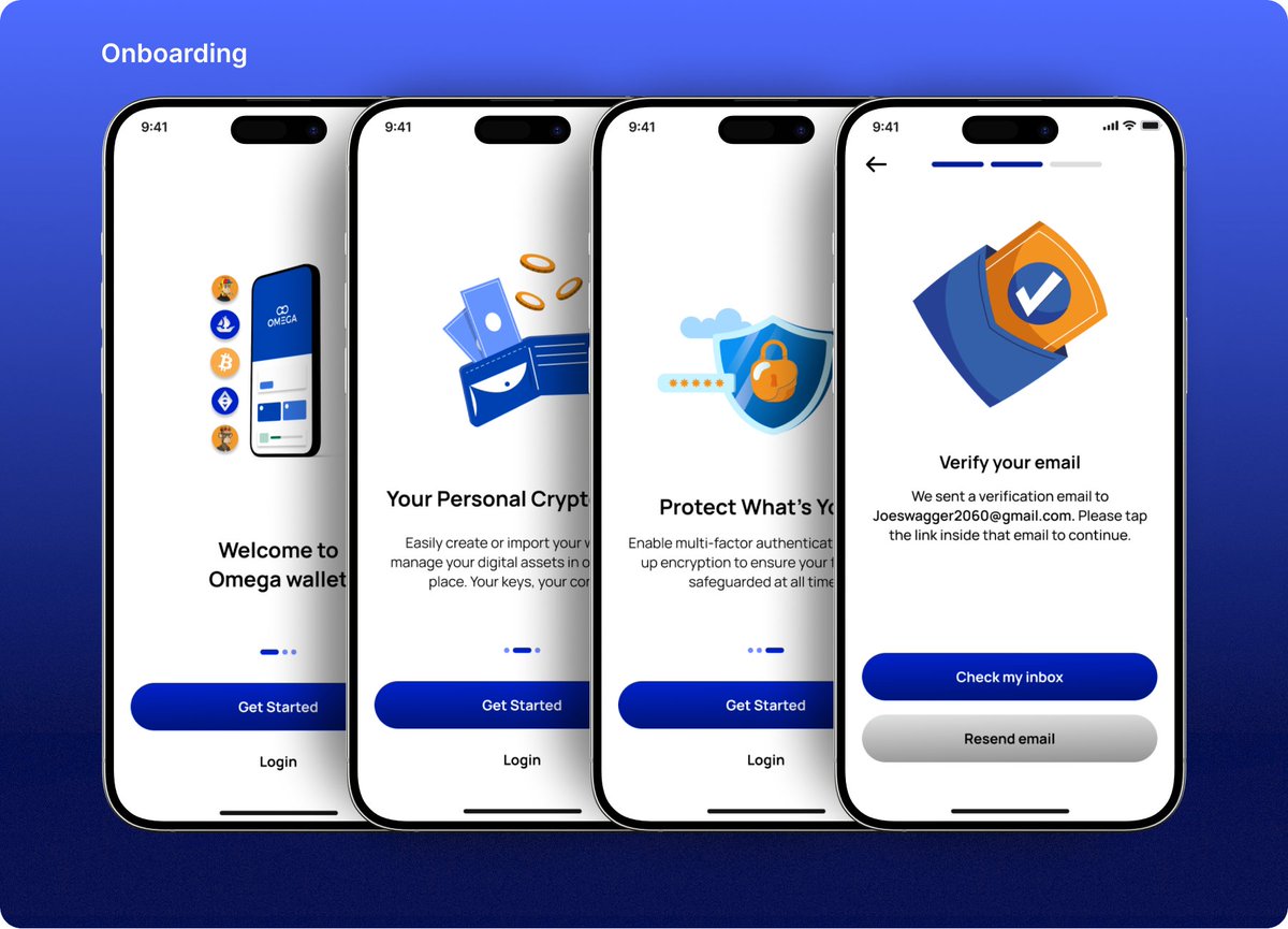 Izeeval_designs's tweet photo. I  finished designing the screens for Omega a few days ago. Omega is a crypto solution that allows secure and seamless cryptocurrency trading and investment.

#conceptproject #web3 #Crypto #Crytponews https://t.co/GW4ZOePJmz