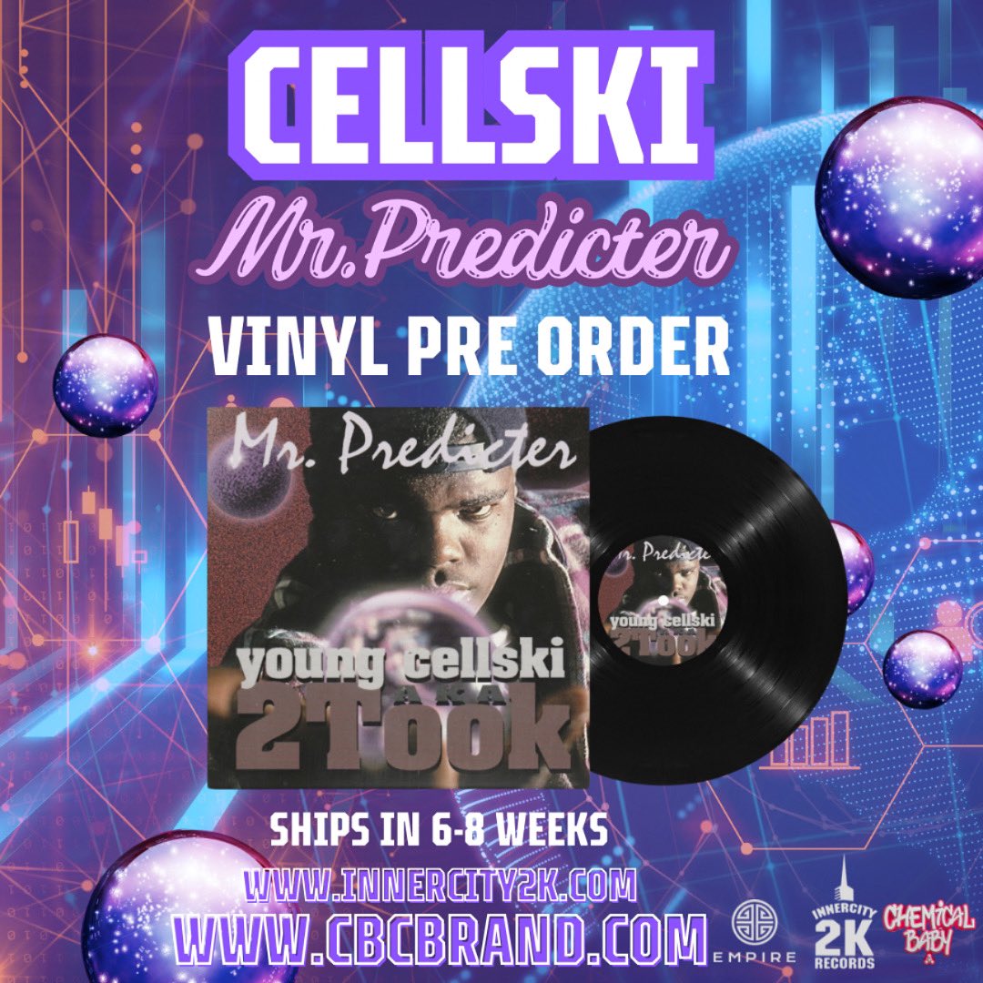CELLSKI's tweet image. THE PRE SALES FOR MY MR.PREDICTER VINYL AND LIVING IN THE BAY VINYL START THIS FRIDAY AT 11:59PM PST
CBCBRAND.COM I
OR INNERCITY2K.COM
IS THE ONLY PLACE TO PRE ORDER LIMITED TO 300-400 PIECES ONLY