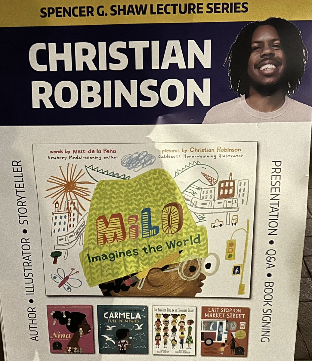 Loved screening ‘Stories and Pictures By’ tonight and listening to the inimitable Christian Robinson talk about picture books 😍 Can’t wait for tomorrow’s lecture!