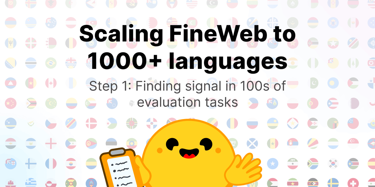 _philschmid's tweet photo. How can we evaluate LLMs across 1000+ languages? 🌎 The first step towards FineWeb Multilingual was creating FineTasks, a data-driven evaluation framework that helps select reliable evaluation tasks for any language. The @huggingface Team validated it across 9 different languages and evaluated 35 open and closed LLMs. 👀

TL;DR:
🎯 Created FineTasks - a framework for selecting reliable multilingual evaluation tasks
📊 Tasks based on 4 key metrics: monotonicity, low noise, non-random performance, and model ordering consistency
🔍 Tested 185 tasks across 9 diverse languages (Chinese, French, Arabic, Russian, Thai, Hindi, Turkish, Swahili, Telugu)
📋 Selected 96 final tasks covering reading comprehension, general knowledge, language understanding, and reasoning
🧪 Found task formulation matters: Cloze Format better for early training, Multiple Choice Format for later evaluation
📈 Metrics recommendation: Use length normalization for most tasks, PMI for complex reasoning
🔥 Open models are narrowing the gap with closed-source models in multilingual performance.
🏆 Evaluated 35 open and closed-source LLMs; Qwen 2 models dominated high/mid-resource languages: Gemma-2 excelled in low-resource languages
🌐 Framework supports 550+ tasks across various languages