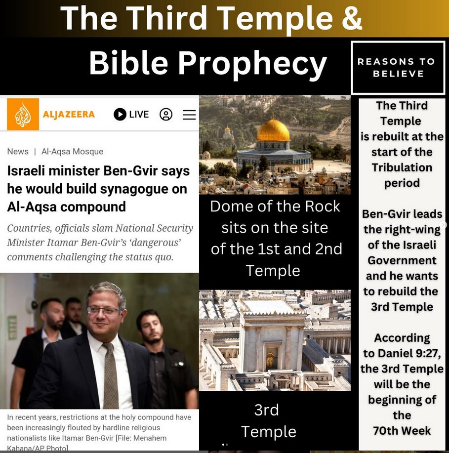 DebateTruth's tweet image. Why  is the Third Temple such a big deal? Because according to Daniel 9:27  and Matthew 24:15, there needs to be a Third Temple before the  Tribulation period starts. God only allowed one location for the Jews to  build a Temple, it’s where the Dome of the Rock now sits. 

King…