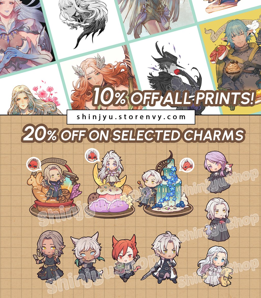 Moogiedaisuki's tweet image. 🎃Storenvy Halloween Sale🌟[RT appreciated]
shinjyu.storenvy.com
🧡All prints are 10% off / 20% off on selected charms
🧡All items are ready to ship / Shipping out weekly
🧡Added New stickers and prints as well!
Sale ends : 15/11/2024
Thank you very much!