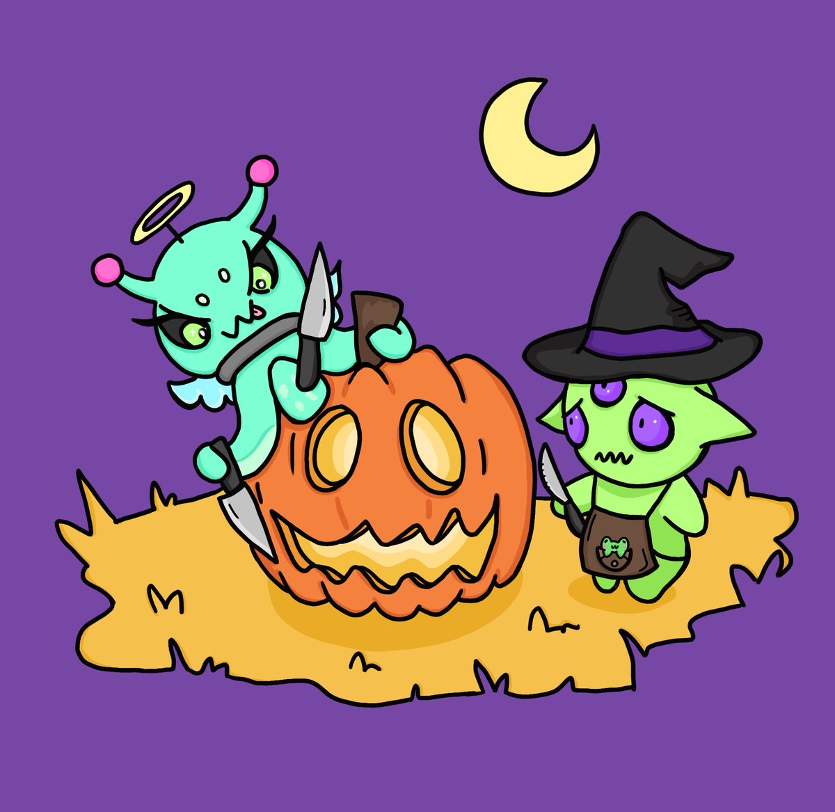 Clumsy_Ghosts's tweet photo. The Misadventures of Zip &amp; Lola Halloween edition 🎃👻 https://t.co/Nwp1c0MNoT