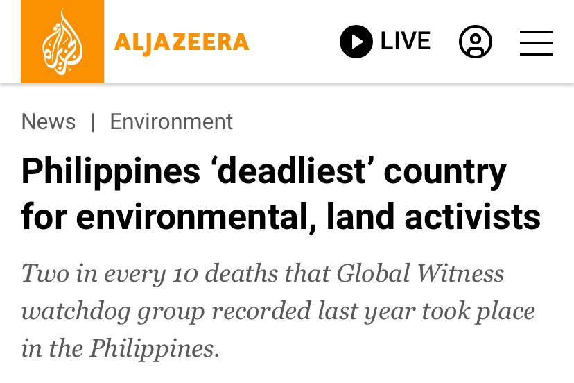 paano poprotektahan ang kalikasan kung pinapatay ang mga nagpoprotekta dito?