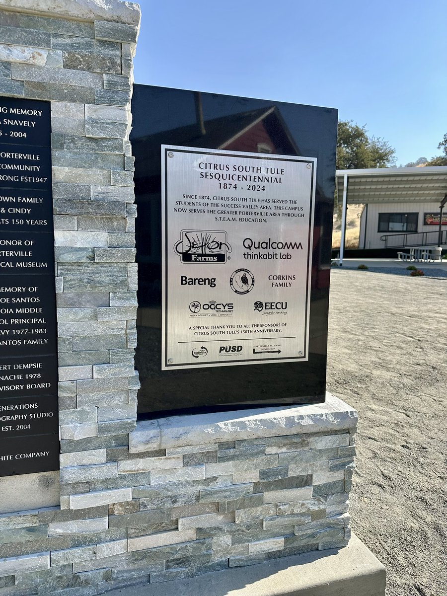 SESQUICENTENNIAL: Citrus South Tule celebrated 150 years of education! Alumni, former staff, PUSD Board, and current staff marked this milestone. The iconic one-room schoolhouse reopened, and the “Legacy Wall” was unveiled. More pics coming soon!  
#EmpowerTheFuture