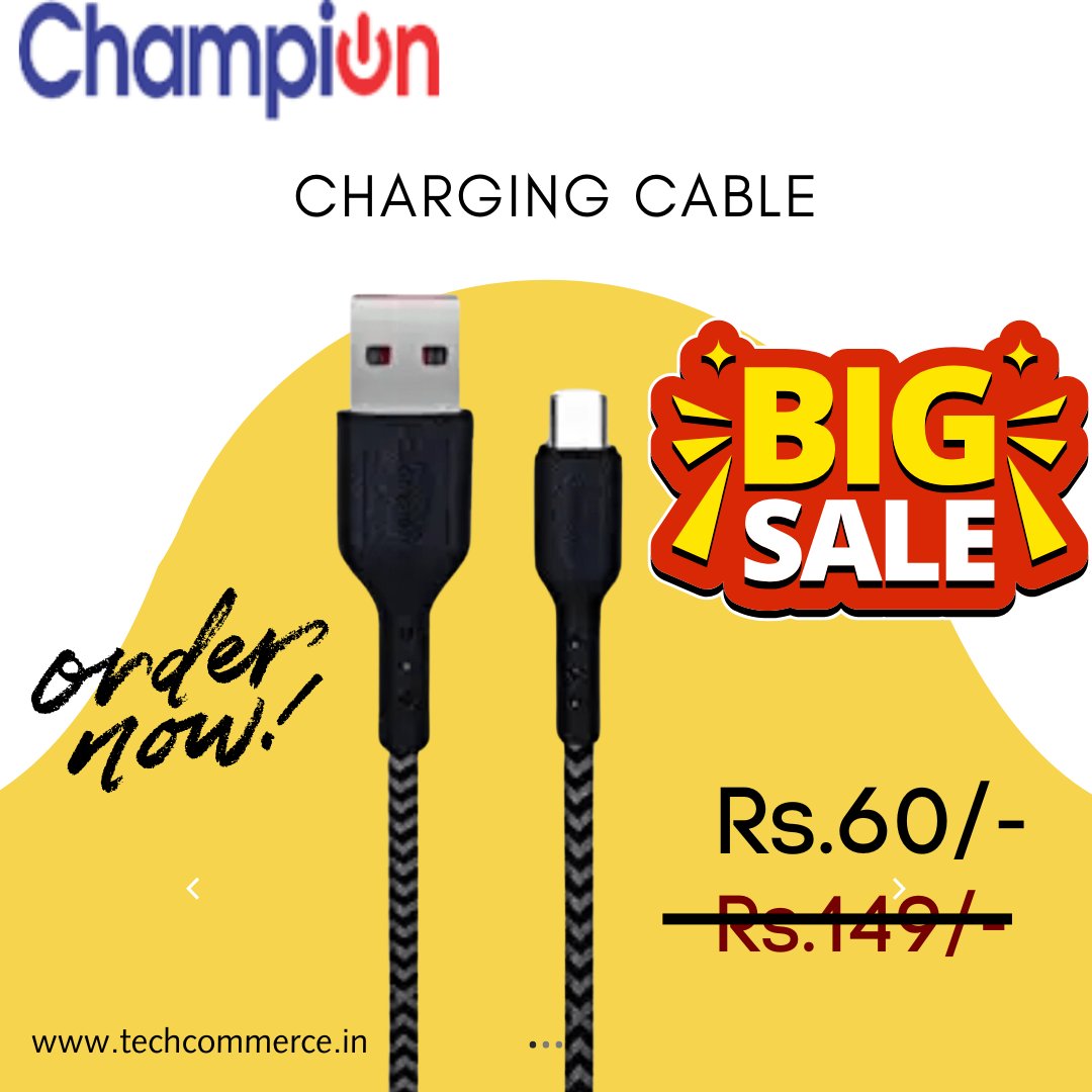 Techcommerce2's tweet image. Champion USB to Micro 2.4Amp Data Sync &amp;amp; Charging Cable Braided 1M for all Android &amp;amp; Micro USB Devices
Click to buy - bit.ly/3YEdA0M
#ChampionCables
#USBtoMicroCable
#FastCharging
#DataSyncCable
#BraidedCable
#MicroUSBCable
#AndroidAccessories
#ChargingEssentials