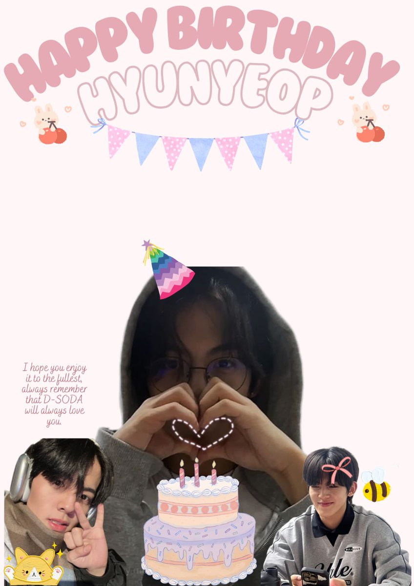 Feliz cumpleaños a nuestro lindo vocalista #HyunYeop!!!!🥳❤️🐶🎉🎉🎉🎉🎉🎉🎉

#DominicanSODA te desea un feliz día lleno de cosas hermosas, que disfrutes de esta nueva etapa en tu vida y que tengas muchos días más para que tus sueños se sigan cumpliendo❤️🎉🎵

#HAPPY_HYUNYEOP_DAY