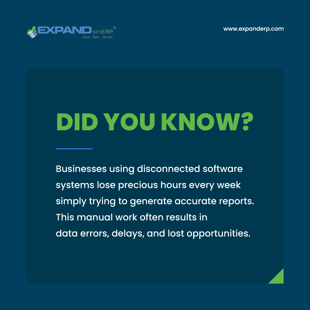 expanderp's tweet photo. Tired of losing hours each week just to generate accurate reports? Disconnected systems lead to data errors, delays, and missed opportunities. Streamline your reporting process with Expand smERP.

#EfficientReporting #NoMoreDelays #ExpandsmERP #BusinessGrowth https://t.co/17MiX0CAFy