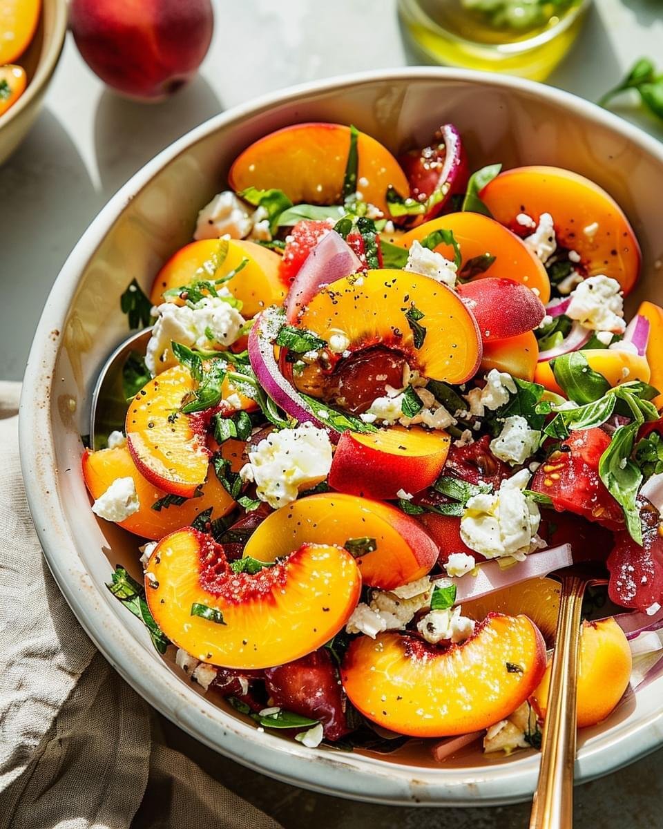 Fruit salad made from peaches is so healthy and delicious!