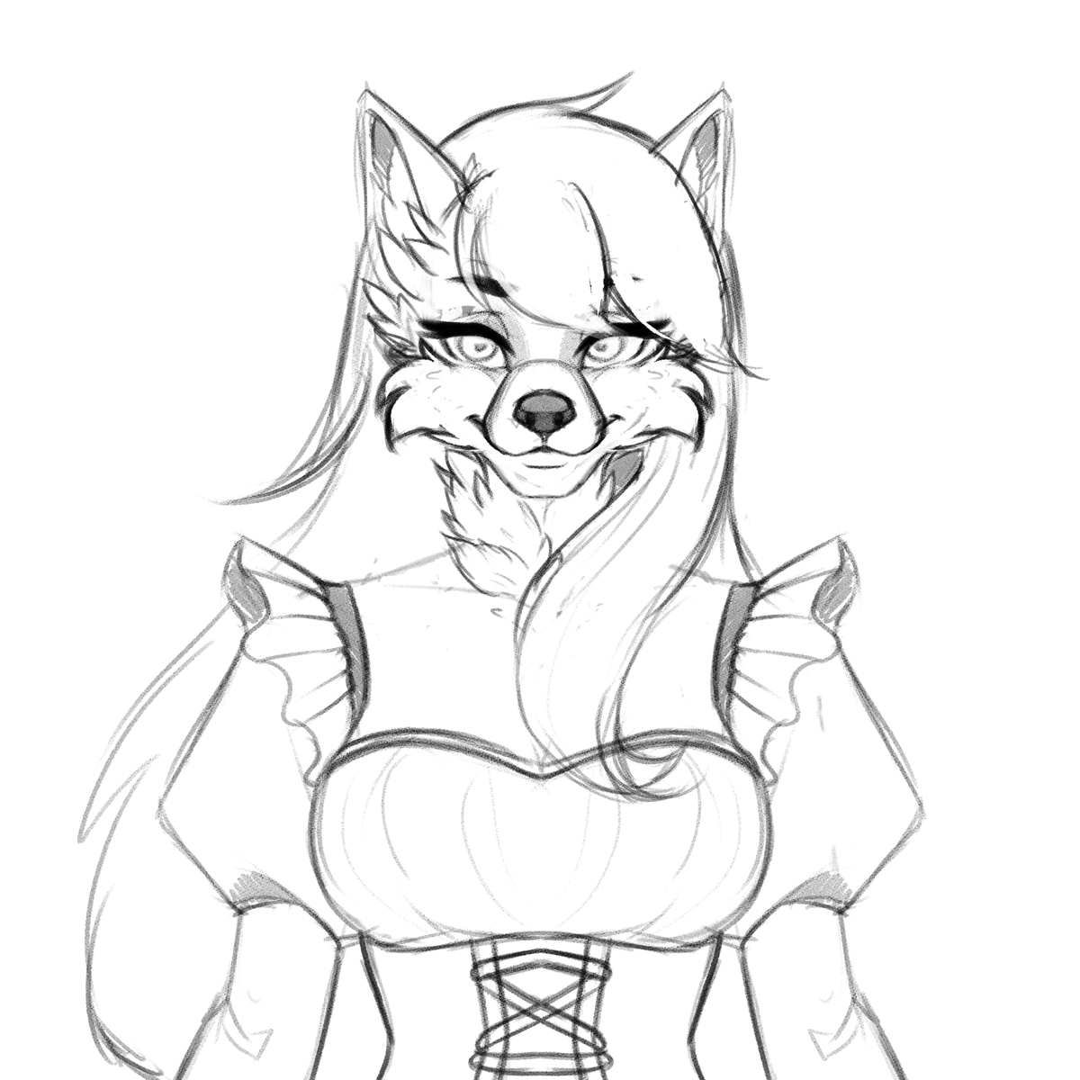 Shinafaystudio's tweet image. #artmoots #sketchstreamer #vtuberavatar sketch for client of course :)