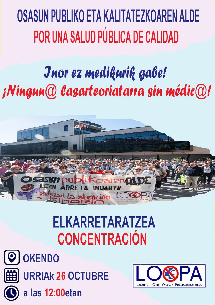 LASARTE
OKENDO PLAZA
URRIAK 26
12:00
LOOPA