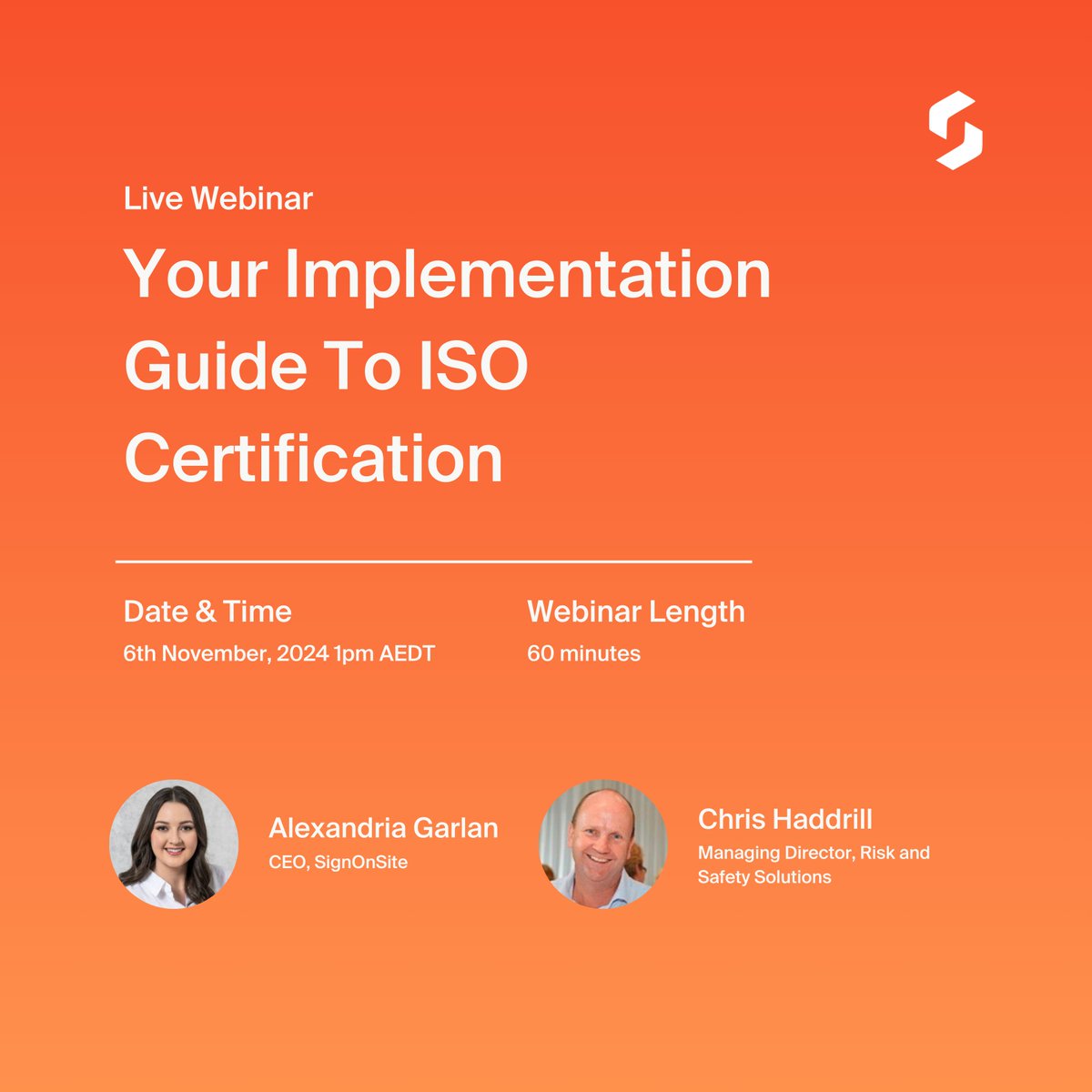 Join our free webinar on 𝟲𝘁𝗵 𝗡𝗼𝘃𝗲𝗺𝗯𝗲𝗿 𝗮𝘁 𝟭𝗽𝗺 𝗔𝗘𝗗𝗧 to learn how to nail your ISO certification the first time around! 🎯
Save your spot now and turn those certification headaches into wins! 🙌 hubs.la/Q02VBLr50