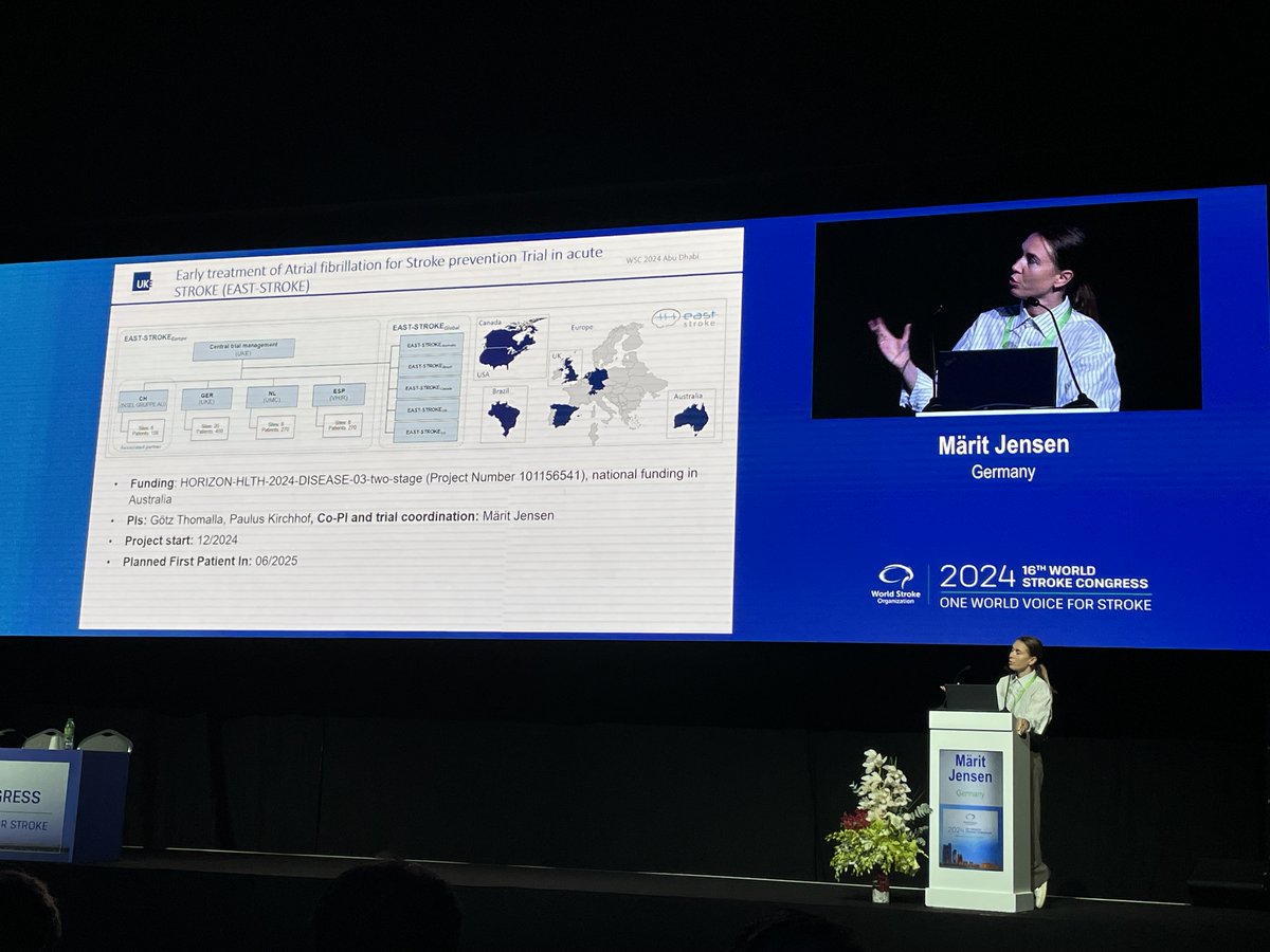 @maeritjensen presenting the upcoming EAST-STROKE trial of early rhythm control in patients with acute ischemic stroke at the #WSC Abu Dhabi <a href="/WorldStrokeOrg/">World Stroke Org</a> <a href="/CSI_Lab/">Clinical Stroke and Imaging Research</a> <a href="/UKEHamburg/">UKE Hamburg</a>