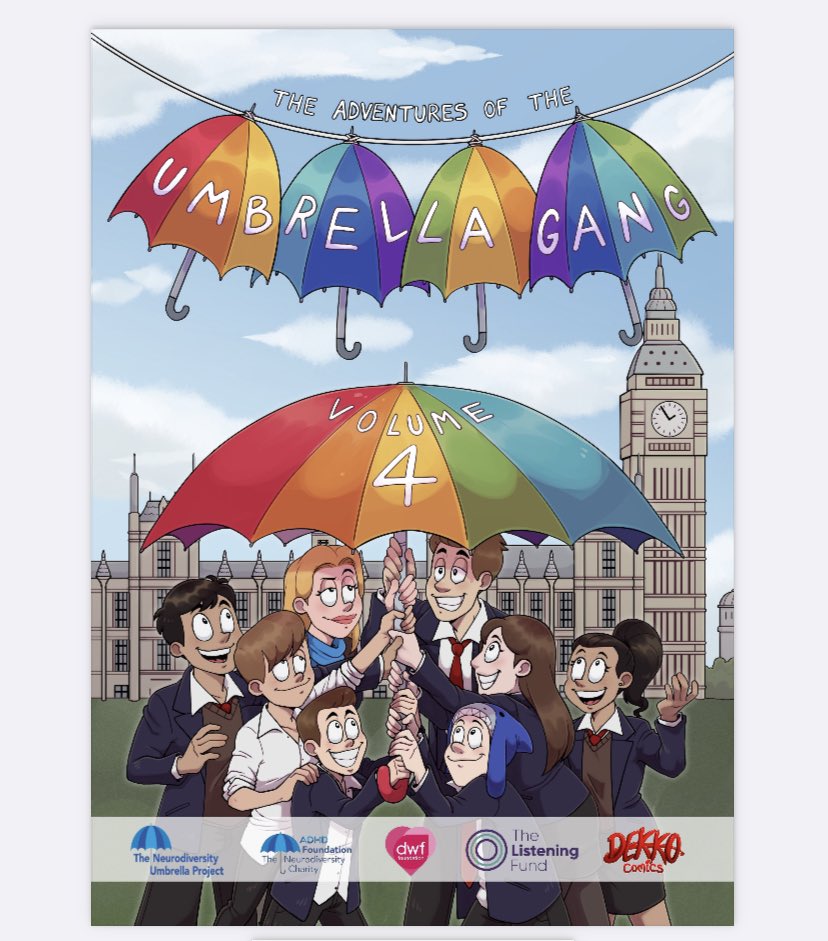 The Neurodiversity Charity ADHD Foundation (@adhdfoundation) on Twitter photo FREE to download - The 4th & final volume of ‘THE ADVENTURES OF THE UMBRELLA GANG’☂️☂️☂️ Download
An educational comic for young people by young people. Thanks <a href="/DWF_Foundation/">DWF Foundation</a> @listeningfund ☂️ @<a href="/DekkoComics/">Dekko Comics</a> ☂️ adhdfoundation.org.uk/wp-content/upl… <a href="/NationalPCF/">NPCF</a> <a href="/ChildrensComm/">Children's Commissioner for England</a> <a href="/ParisHilton/">Paris Hilton</a> ☂️ FREE to download - The 4th & final volume of ‘THE ADVENTURES OF THE UMBRELLA GANG’☂️☂️☂️ Download
An educational comic for young people by young people. Thanks <a href="/DWF_Foundation/">DWF Foundation</a> @listeningfund ☂️ @<a href="/DekkoComics/">Dekko Comics</a> ☂️ adhdfoundation.org.uk/wp-content/upl… <a href="/NationalPCF/">NPCF</a> <a href="/ChildrensComm/">Children's Commissioner for England</a> <a href="/ParisHilton/">Paris Hilton</a> ☂️