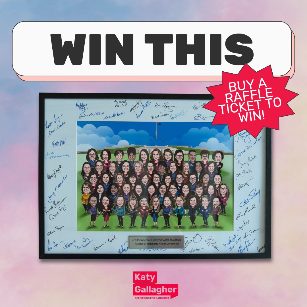 This unique artwork celebrating Australia's first majority women government could be all yours... All you have to do is buy a raffle ticket for a chance to win it!

Buy your raffle ticket here: bit.ly/katygraffle

#auspol
