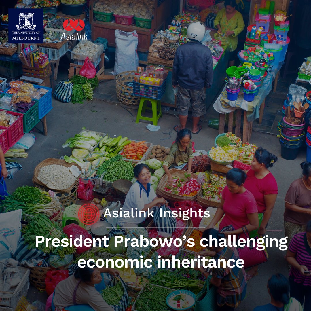 #AsialinkInsights | Sworn in this week, Prabowo Subianto takes office in an Indonesia facing a series of tough economic challenges, writes Arianto Patunru. 

Read more: lnkd.in/e2pMr4JE 

#AsialinkInsights #Indonesia