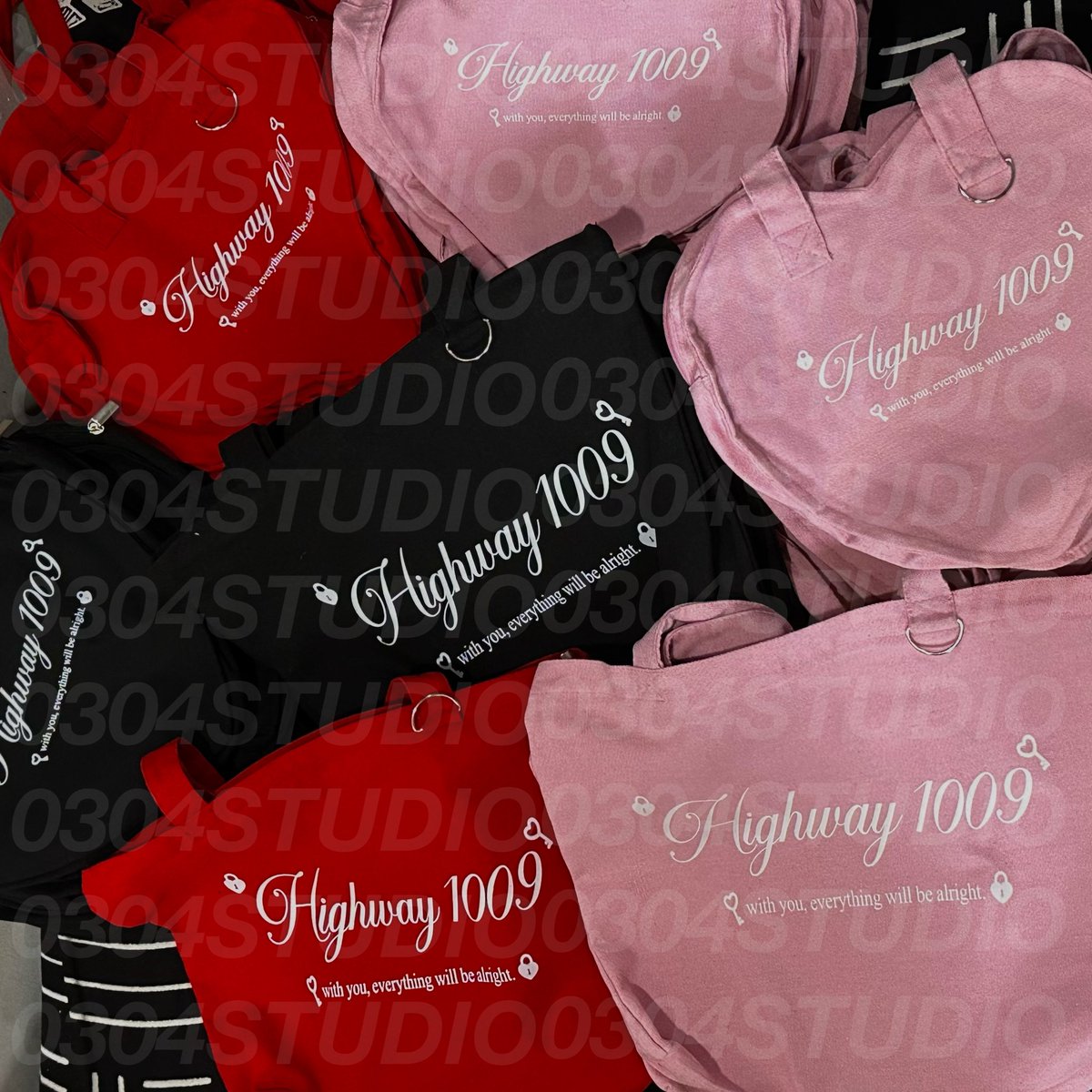 #0304studioUpdates [ highway 1009 tote bags batch 2 ] 

Tote bags have arrived at our address 🤍

shipping will start on oct 28 (monday) due to bad weather that’s happening this week. Thank you for waiting and please stay safe 🌧️