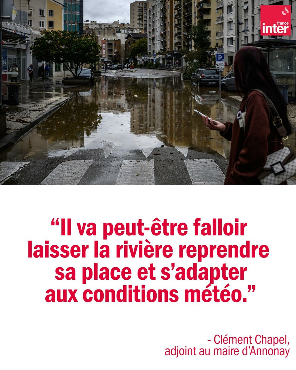 Un nouvel épisode méditerranéen menace le sud de la France, y compris les régions déjà touchées par les pluies diluviennes de la tempête Leslie. ➡️ l.franceinter.fr/hbs

Clément Chapel, adjoint au maire d'Annonay, en #Ardèche était invité dans #Le57Inter