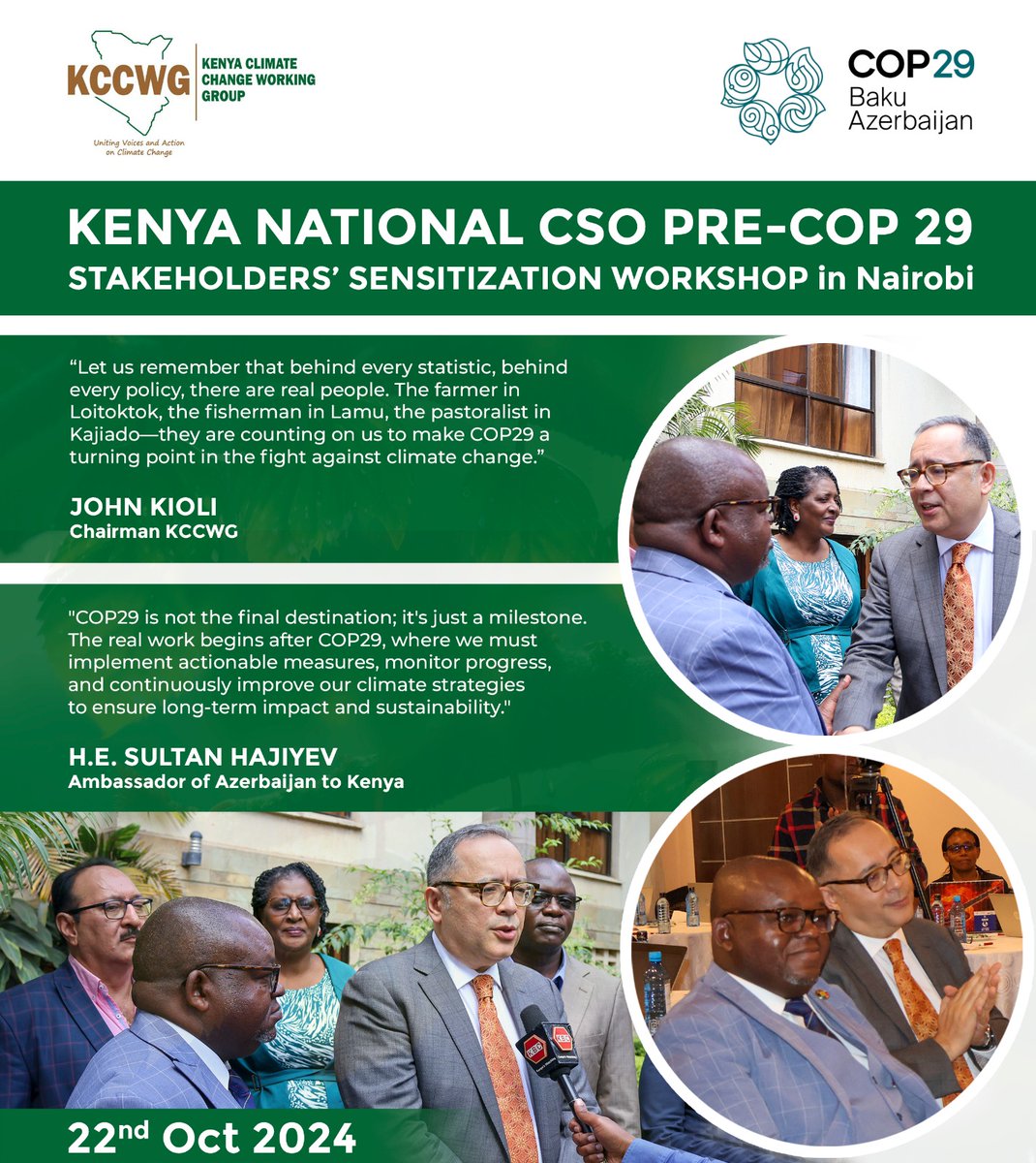 KCCWG's tweet photo. 'Behind every statistic, behind every policy, there are real people.'
'We must implement actionable measures, monitor progress and continuously improve our climate strategies'.
#InclusiveClimateAction 
@kiolijohn @sultan_hajiyev @COP29_AZ https://t.co/edcVGX3wdb