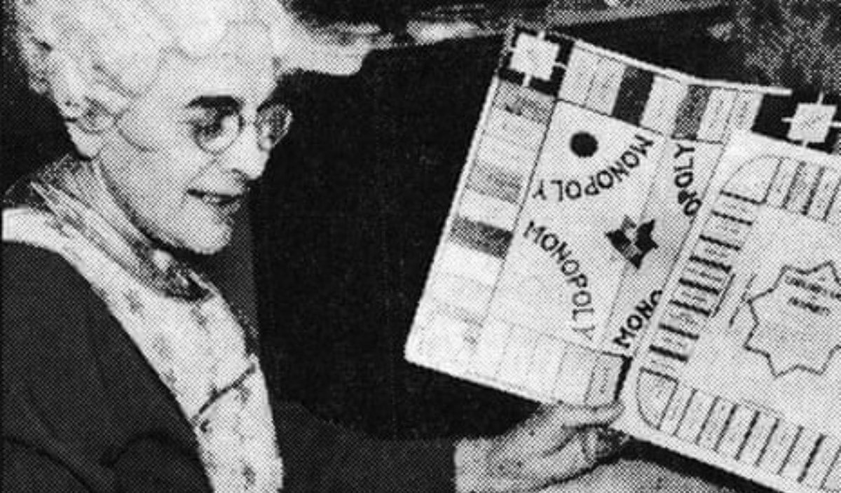 zacxbtc's tweet photo. “Elizabeth Magie originally created ‘The Landlord’s Game’ to teach economic community cooperation and critique monopolies. 
Her game, later known as Monopoly, was a lesson on working together collectively against the banks to win. #MonopolyOrigins #EconomicLessons” https://t.co/bsDMk9Y6kb