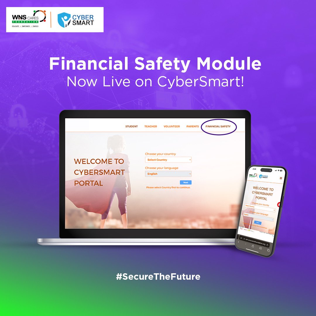 WnsWcf's tweet photo. Explore our new 'Financial Safety' module on #CyberSmart! Equip the youth with essential financial cybersecurity knowledge this #CybersecurityAwarenessMonth. Visit https://t.co/1FFJF8zYTW #BeCyberSmartWithWCF #SecureTheFuture #ProtectYourData #LearnWithWCF https://t.co/yidQ22CjTv