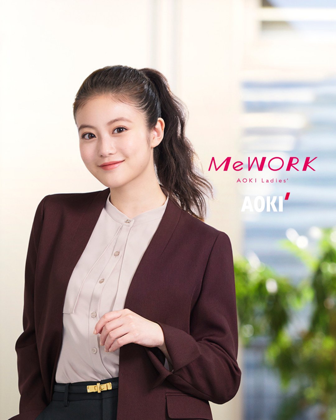 MeWORK今田美桜さん着用 洗える2wayストレッチ パンツスーツ 茶 MeWORK今田美桜さん着用 洗える2wayストレッチ パンツスーツ 茶