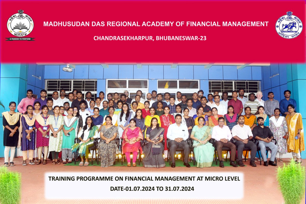 mdrafm_odisha's tweet photo. The Training Programme on Financial Management at micro level was conducted at MDRAFM for the month of July from 01.07.2024 to 31.07.2024. https://t.co/QwLxqfmNmA