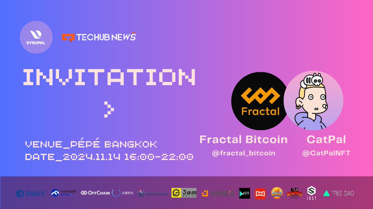 CatPalNFT's tweet image. CatPal has joined the DRIVING WEB3 TRAFFIC: SEAMLESS ENGAGEMENT offline event, bringing the community culture of CatPal and @fractal_bitcoin closer to more people, and integrating additional IPs with fashion elements.
Looking forward to it? See you there! 👀
#Fractal #cat721 #NFT