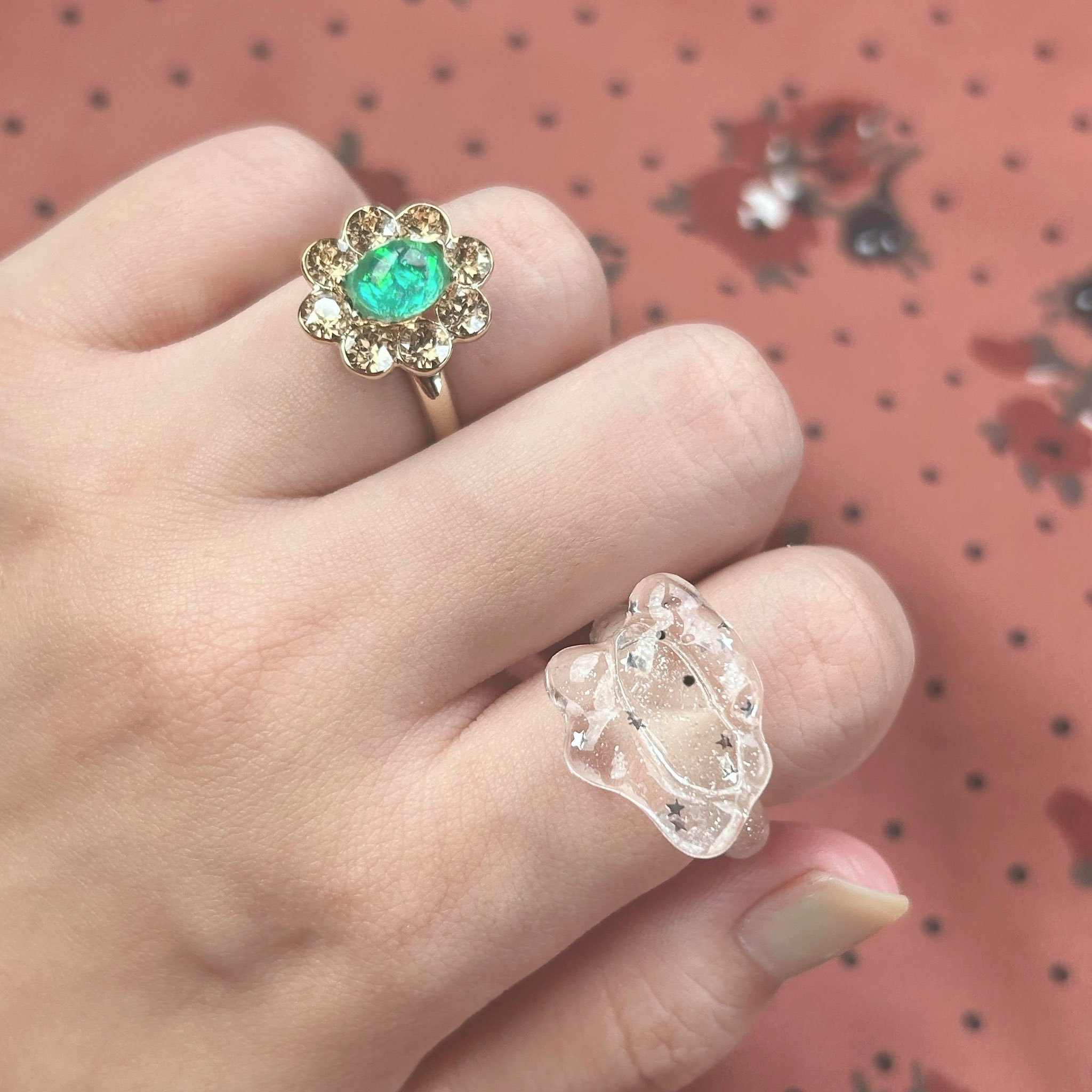 きままな子ぐま　はしるこいぬリング　ゴールド クリア きままな子ぐま はしるこいぬリング ゴールド クリア はしるこいぬ