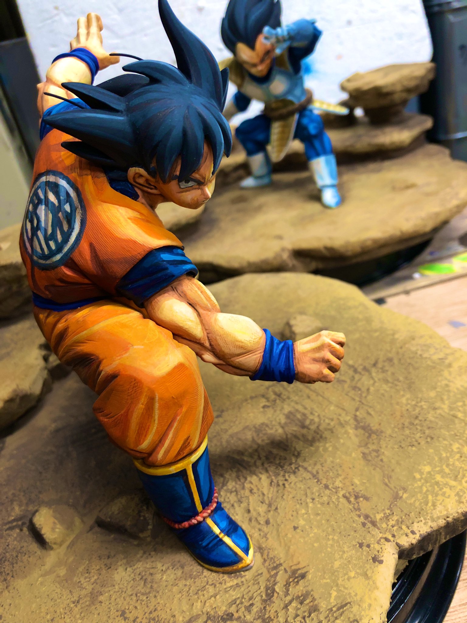 リペイント ドラゴンボールZ ベジータvs孫悟空 荒野ジオラマ付属