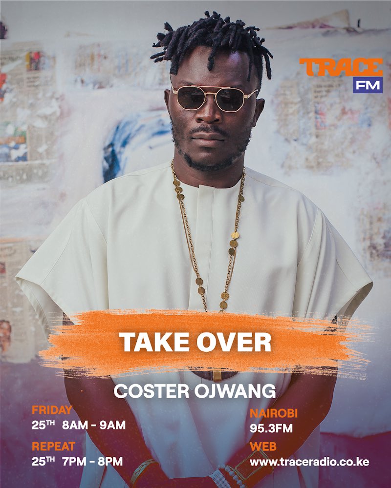 TraceEastAfrica's tweet image. TAKEOVER ALERT! The African Music Ambassador @CosterOjwang 🇰🇪 will be taking over TRACE FM this Friday from 8am.

Traceradio.co.ke | NBR 95.3FM OR stream online from anywhere in the world on the TRACE+ app

#TraceFM #FirstWithTheHits #CosterOjwang #TraceFMTakeover