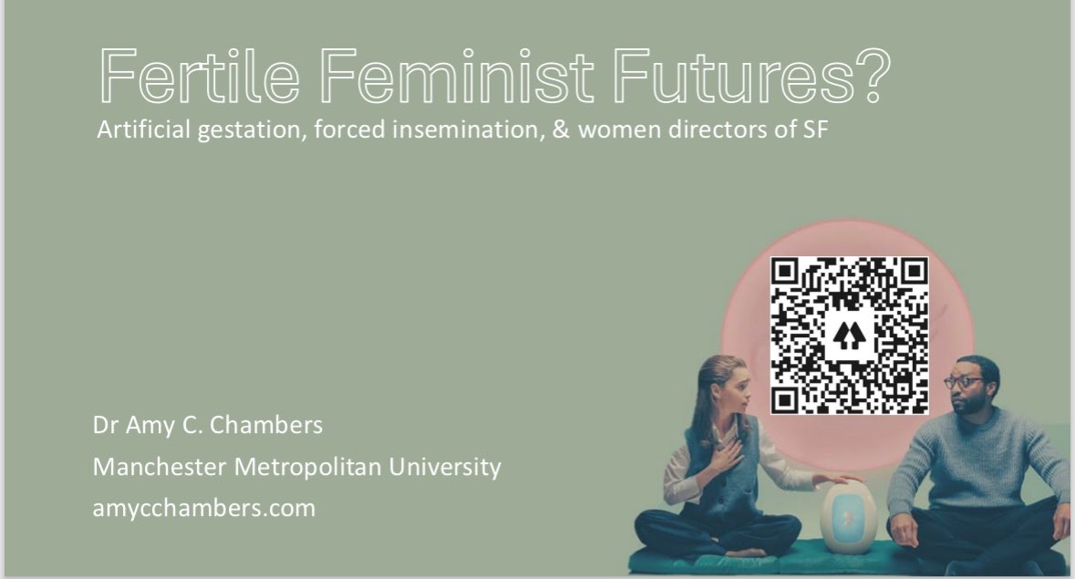 On my way to the Reproduction and Speculative Cultures Conference at Lancaster University! My first postpartum paper and it’s about pregnancy and partrution and #WomenMakeSF