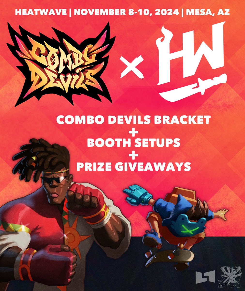If you haven't heard, Combo Devils is going to be at Heatwave 7! We will have the usual booth where you can try out the game, but also we will have a bracket that anyone can sign up for!

check the comments below for details
