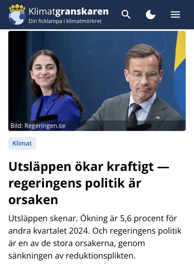 Klimatministern lovade att avgå om Sverige rör sig längre bort från klimatmålen. Det återstår att se vilka konsekvenser dagens nyheter får.