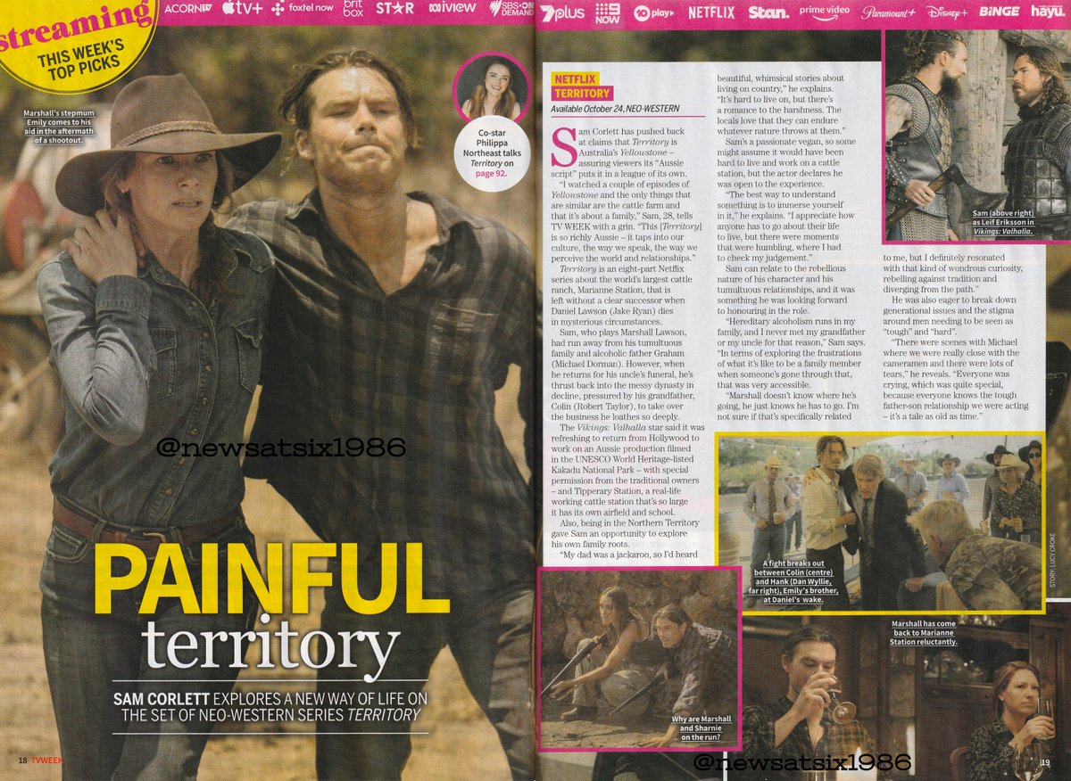 newsatsix1986's tweet image. Happy #Territory Day to fans of Australian drama and #TheNewsreader!

I bought the #TVWeek and scanned the relevant articles for you all! Here&apos;s an interview with #SamCorlett, featuring photos of our #AnnaTorv and #RobertTaylor too!

From Issue 26th October - 1st November 2024