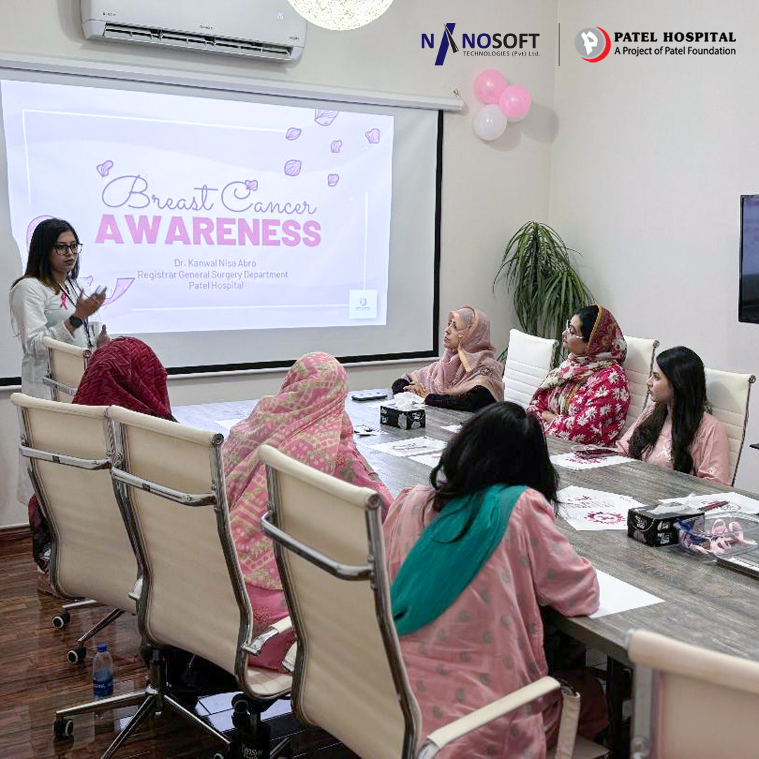 Nanosofttek's tweet photo. This Breast Cancer Awareness Month, Nanosoft Technologies proudly collaborates with Patel Hospital to spread awareness and support the fight against breast cancer.

#BreastCancerAwareness #NanosoftCares #PatelHospital #TogetherWeFight #PinkOctober #FightBreastCancer https://t.co/8yxiJPNAGL