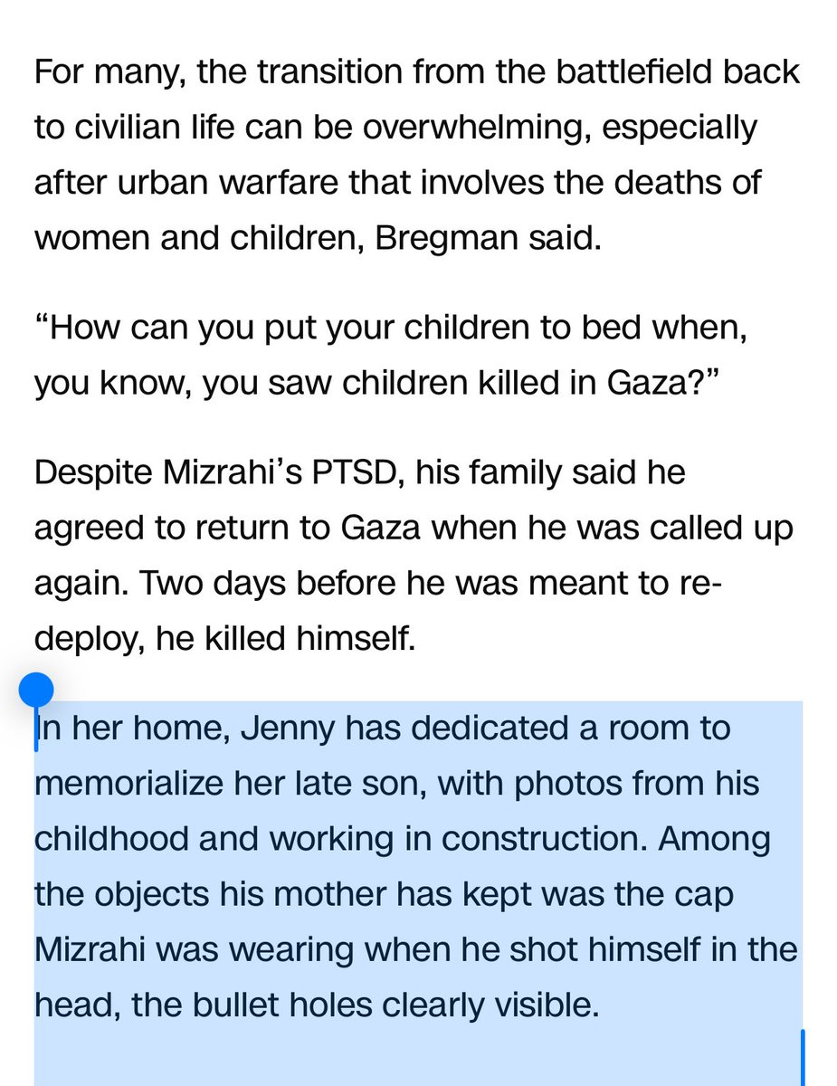 christapeterso's tweet photo. ok but CNN’s “IDF soldiers have genocide trauma” article was one of the weirdest things I’ve ever read. It’s so fucked up it’s bizarre, it’s just so weird https://t.co/xZ6SYL9xKs
