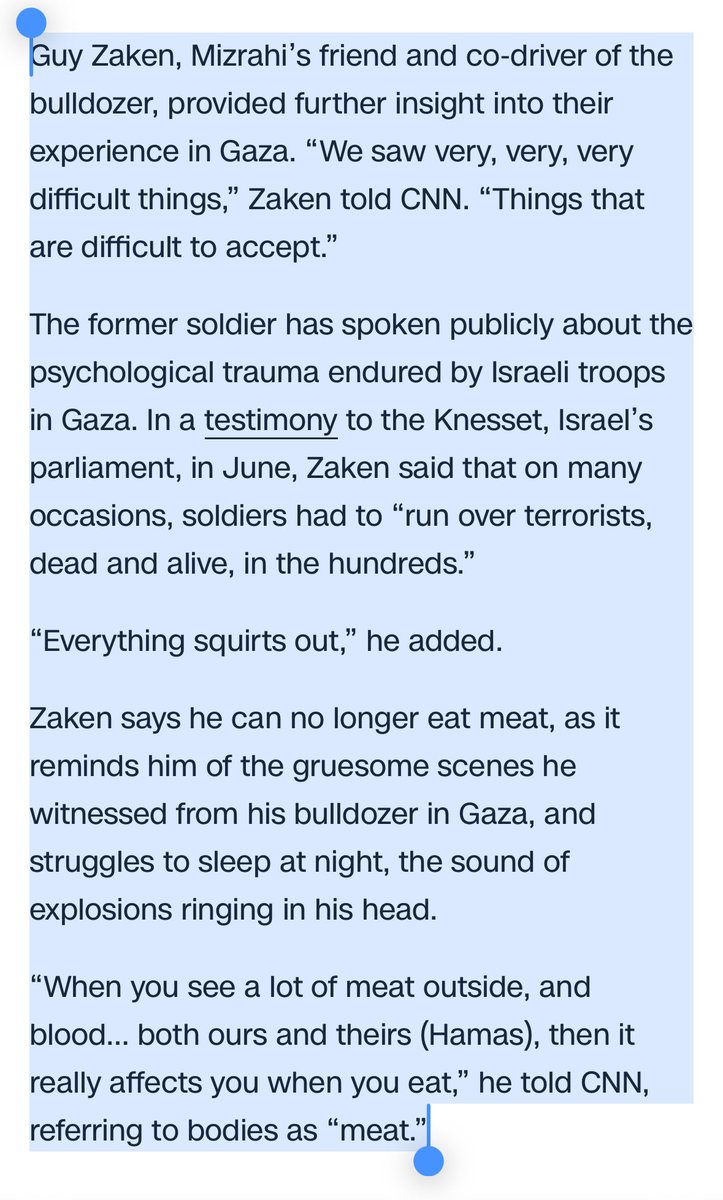 christapeterso's tweet photo. ok but CNN’s “IDF soldiers have genocide trauma” article was one of the weirdest things I’ve ever read. It’s so fucked up it’s bizarre, it’s just so weird https://t.co/xZ6SYL9xKs