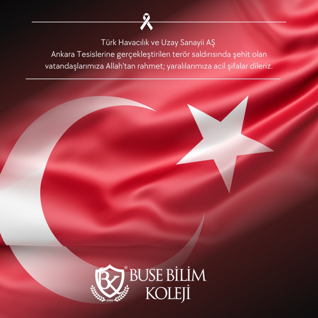 TUSAŞ Ankara Tesislerine gerçekleştirilen terör saldırısında şehit olan vatandaşlarımıza Allah'tan rahmet; yaralılarımıza acil şifalar dileriz. 
#tusaş
