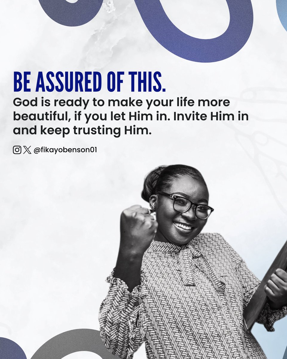fikayobenson01's tweet photo. A beautiful reminder to invite God into your life, like Zacchaeus did. He is waiting to fill the space in your heart and make your life even more beautiful.
#GodWaitingPatiently #InvitingJesusIn #RedeemedByFaith #LifeChangedForever #LetHimIn https://t.co/RB9pvbtkrj