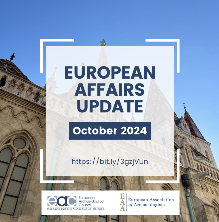 October edition of <a href="/EacEuropean/">European Archaeological Council (EAC)</a> <a href="/archaeologyEAA/">European Association of Archaeologists</a>  Affairs Update out now. Catch up with #heritage #archaeology funding and policy matters! bit.ly/3gzjVUn
