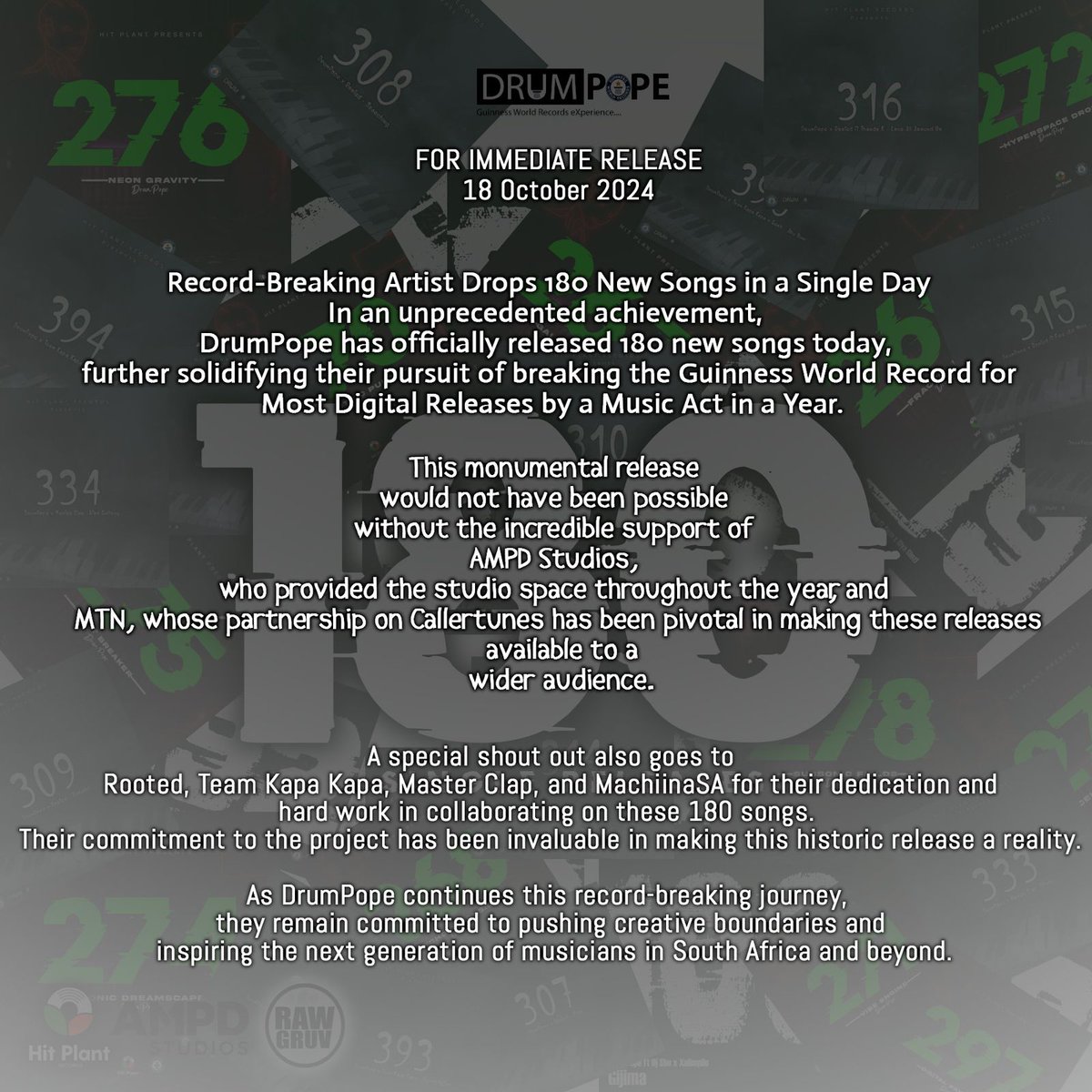 CryptoMadeFun_'s tweet photo. This is very good in the music industry 
And an example to the upcoming ones 
#DrumPope leading by example 🔥🔥🔥🎶
#DrumPopeGuinnessWorldRecord https://t.co/7ixgUkbVIA