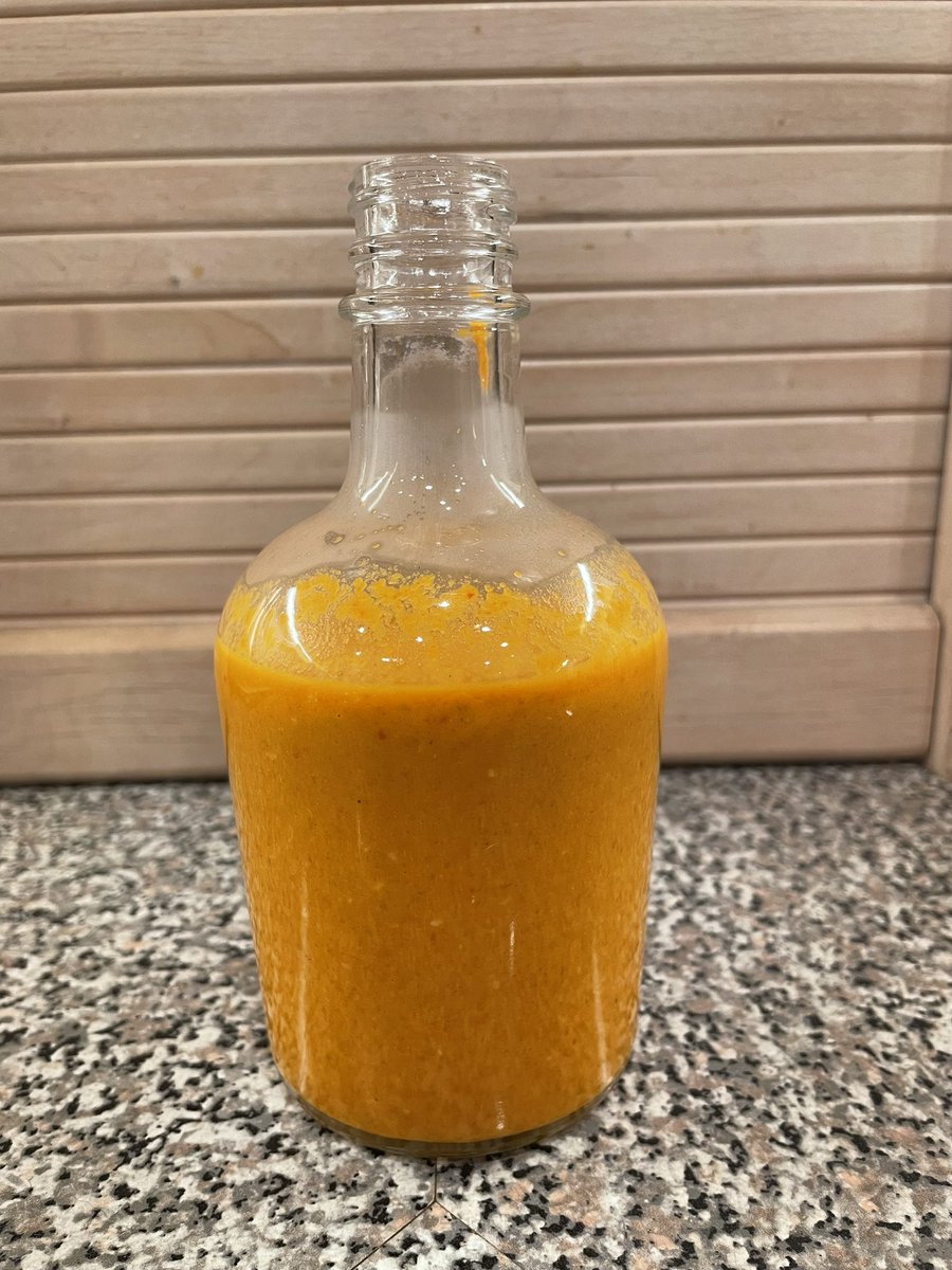 ratchet2188's tweet photo. Used our gardens jalapeño and Serrano  peppers and made some fermented hot sauce https://t.co/JNMGyKEo6e