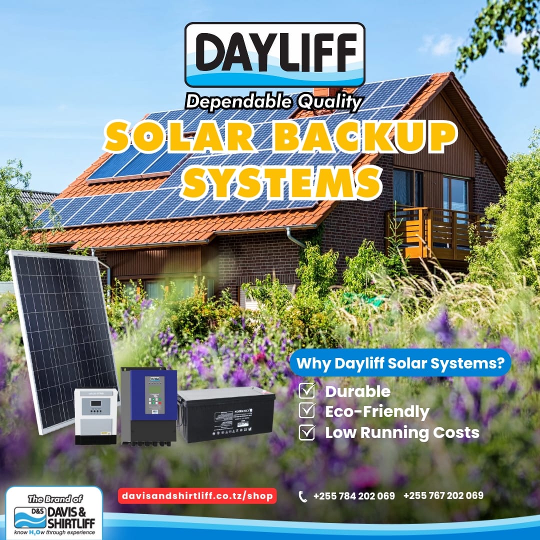 DaviShirtliffTZ's tweet image. For high-quality solar backup system options, choose Davis &amp;amp; Shirtliff.

#Solar
#Backupsystems
#Improvinglives