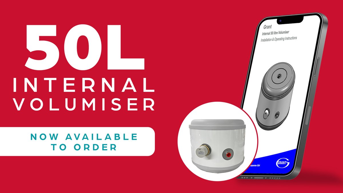 A 50L duplex stainless steel internal volumiser is now from Grant UK. With 50mm polyurethane foam insulation &amp; a white powder coated finish, this volumiser provides another solution for when additional system volume is required. 

View the manual here  - bit.ly/50lVolumiserMa…