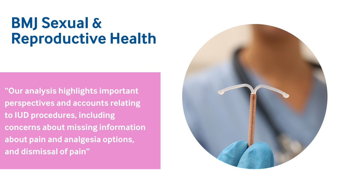 A thematic analysis of tweets show pain experiences during an IUD procedure, addressing a gap in medical qualitative research.
Click here to read the open access research by <a href="/drnedatnejadi/">Neda Taghinejadi</a> 

bit.ly/4epDYBc

#contraception #iud #thecoil