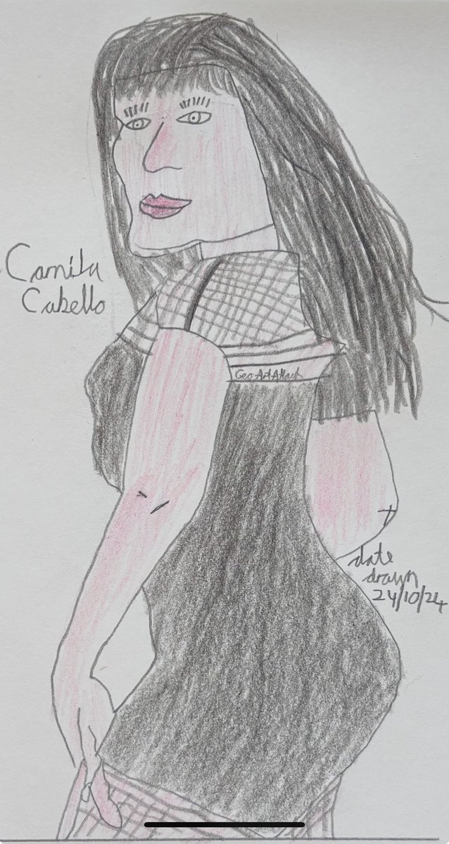 GeoArtAttack's tweet image. Here’s my drawing of Camilla Cabello! If you want to keep seeing my drawings, please drop me a follow #geoartattack #artwork #artist #freehanddrawing #art #CamilaCabello #smallartist