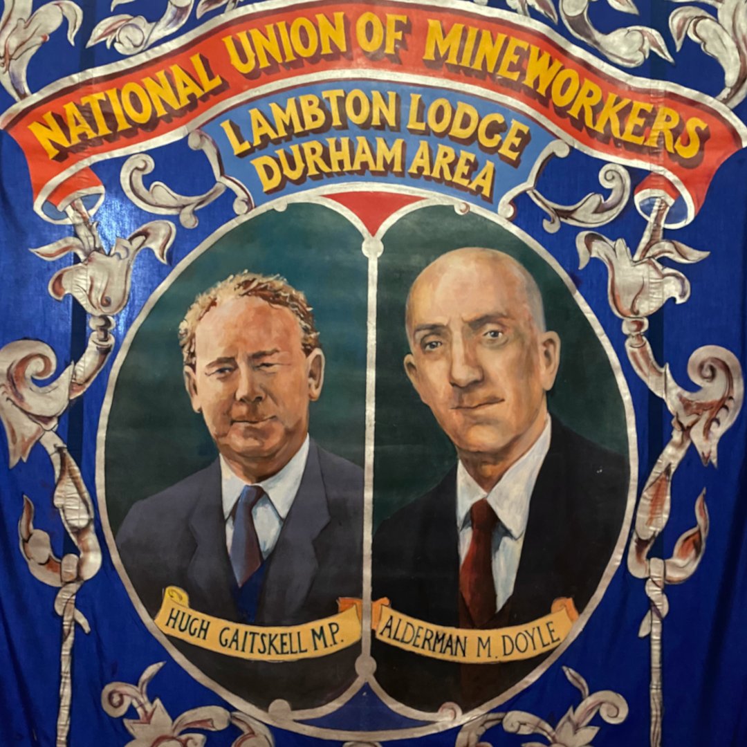 DurhamMiners's tweet photo. It was very fitting to see a portrait of Michael Doyle on the Lambton Banner as part of the new miners banners exhibition @durhamcathedral.
 
Michael was the miner who carved the wonderful wooden nativity scene that is so popular with cathedral visitors every Christmas.

(1/4) https://t.co/ANQc6YJpj5